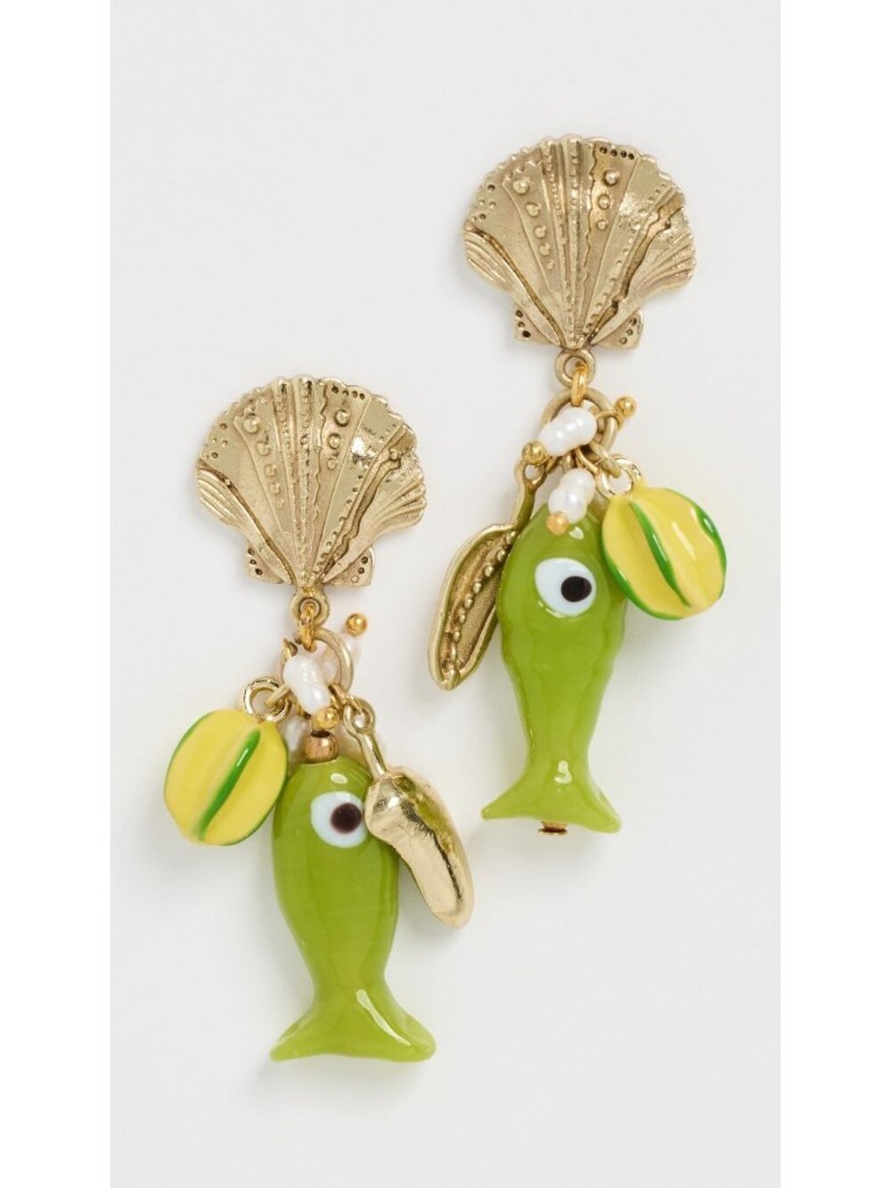 ALÉMAIS Tesori Fish Charm Drop Earrings in Gold New One Size Womens Jewelry